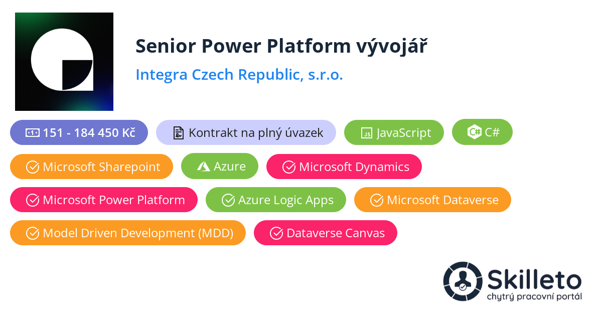 Senior Power Platform vývojář | Integra Czech Republic, s.r.o.