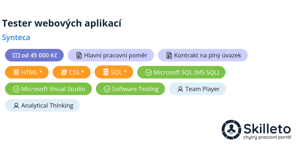 Synteca Tester webových aplikací | Synteca